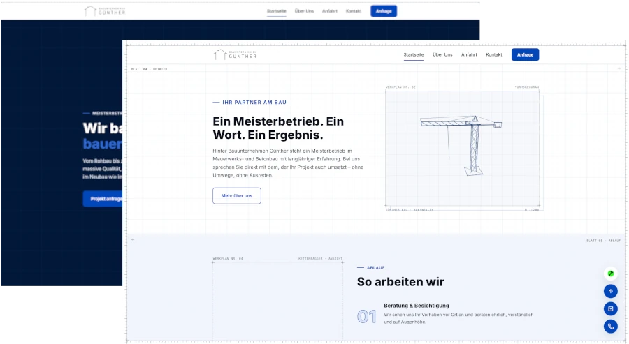 Bauunternehmen Günther Screenshot